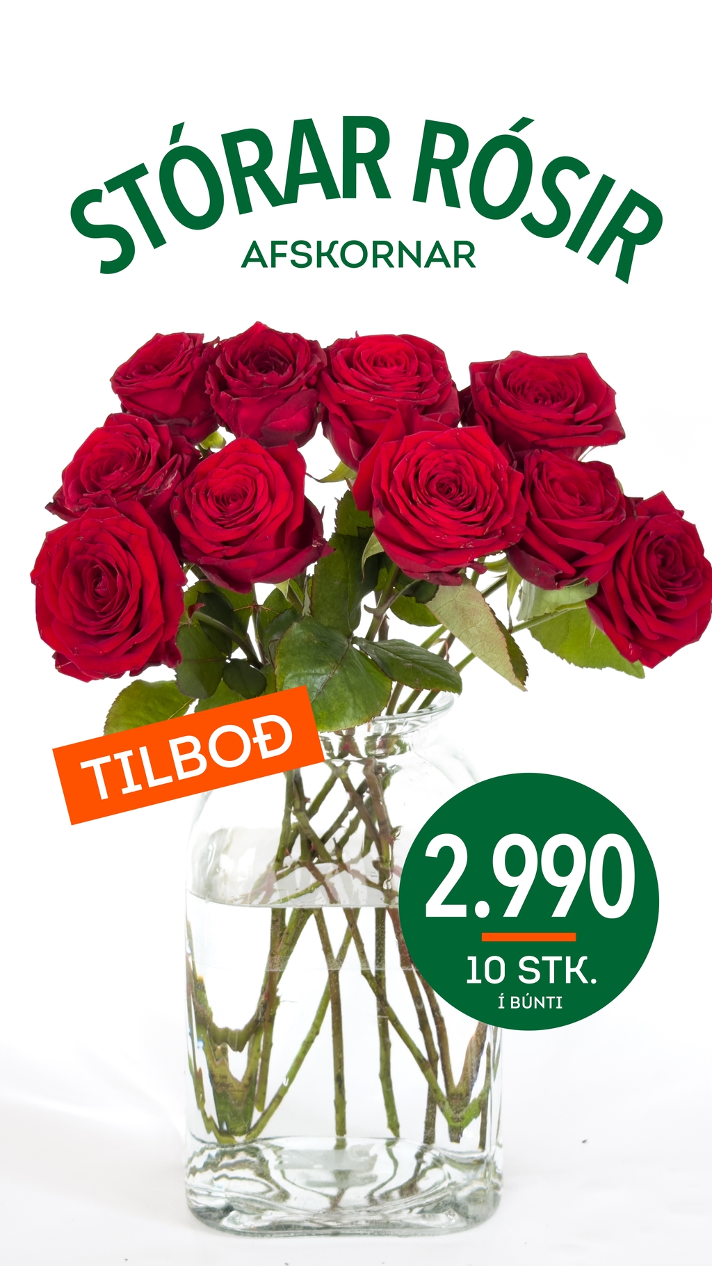 Afskorin rós tilboð